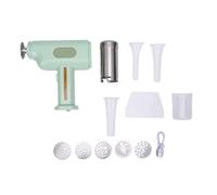 AUNMAS Electric Pasta Maker, Portable Stainless Steel Handheld Automatic Noodle Maker Machine with 5 Pasta Mold for Home Outdoor Picnic Adventure