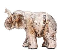 AUNMAS Elephant Statue Figurine, Feng Shui Elephant Decor with Trunk Up/Down Retro Exquisite Workmanship Elegant Cute Elephant Good Luck Ornament for Home Office Temple Decoration(Trunk Up)