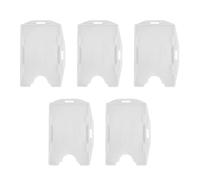 AUNMAS ID Badge Holder, Hard Horizontal and Vertical PP Card Case Protector with Dual Independent Slots for Office School ID Credit Cards Proximity Key Cards Driver Licenses Passes (5PCS)