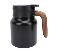 AUNMAS Insulated Coffee Carafe, Stainless Steel Vacuum Coffee Pot with Tea Infuser Beverage Dispenser for Milk Juice Iced Drink (Matte Black)