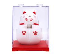 AUNMAS Lucky Feng Shui Cat for Welcoming Fortune Wealth Prosperity, Plastic Solar Waving Arm Lovely Cat Statue for Car Dashboard Home Office Shop Tabletop Decoration