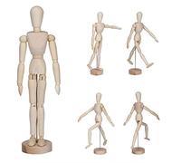 AUNMAS Mannequin Wooden, 12.99 * 2.75inch Drawing Manikin Articulated Wooden Mannequin Artist Manikin Wood Artist Drawing Manikin With Stand Base And Flexible Body
