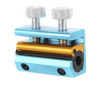 AUNMAS Motorcycle Cable Lubricator Tool, Aluminum Rubber Cable Oiler for Throttle Maintenance, Dual Design, Screw Lock Fit, for Motorcycle ATV Riders (Blue Gold)