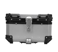 AUNMAS Motorcycle Top Case Aluminum Alloy Motorcycle Rear Storage Box 32L Arrow Storage Case Lockable Water Resistant Trunk for Commuting Touring Riders with Rear Rack (Silver)