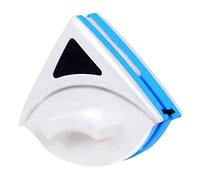 AUNMAS P3-8mm Magnetic Window Cleaner, 6.3 x 5.3in Double Sided Window Cleaner Blue Triangle Shape Double Sided Magnetic Glass Wiper Washing Brush Tool for Sliding Doors Window Shower Screens