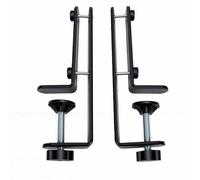AUNMAS Pegboard Desk Clamps 2 Pack Metal Mounting Brackets Adjustable No Drill Installation with Knob Clamp Mechanism for Office Gaming Room Kitchen Home Organizer (Black Desktop Fixed Bracket 1 Pair)