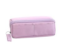AUNMAS Pencil Pouch Large Capacity Canvas with Multilayer Pocket Easy Grip Handle for Students and Artists (Purple)
