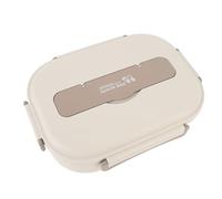AUNMAS Portable Stainless Steel Lunch Box, 1500ml Reusable Multi Compartments Food Storage Container with Soup Bowl Spoon Chopsticks Insulated Bag for Work School Picnics (Beige)