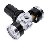 AUNMAS R202 Air Pressure Regulator, 0-150 PSI 1/4 NPT Ports | Dual Gauge Adjustable Output, Knob Lock, Aluminum Alloy Body, Pneumatic System Upgrade, Workshop Tool Replacement
