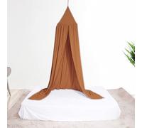 AUNMAS Cotton Bed Canopy Multicolor Round Dome Hanging Bed Canopy Mosquito Net Curtain for Baby Kids Playing Home Decor(Yellowish-brown)