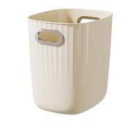 AUNMAS Round Plastic Trash, Multi Purpose Basket with Open Top, Great Storage, Home Organization for Trash Recycle in The Home, Office Garage (Cream White)
