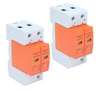 AUNMAS SPD Protective Device 2P AC 420V Voltage Arrester, PC Housing Rail Mount Protector with Visual Window, Anti Crack Buckle, for Home Circuit and Electrical Maintenance (Imax: 60kA)