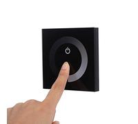 AUNMAS Touch Panel Dimmer, Wall Switch Controller DC 12V-24V Single Color LED Light Strip Wall Switch(Black)