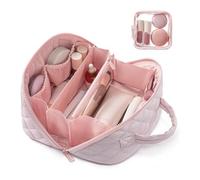 AUNMAS Travel Makeup Bag, Large Capacity Cosmetic Organizer Case Portable Toiletry Bag Small Clear Pouch for Home Business Trip (25 * 14 * 13cm)