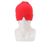 AUNMAS Universal Headache Relief Hat, Large Size Migraine Cap Migraine Cooling Ice Pack Reusable Foreheads Faces for Tension, Stress (Red)