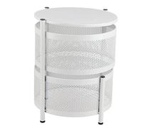 AUNMAS Vaices Made of Vegetables with Stable Metal Shelf Rotation with High Loading Wheels with Removable Memory for the Living Room in the Bedroom (Round white four layers)