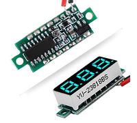 AUNMAS Voltage Meter Digital LED Display DC Voltmeter 2.5 to 30V 0.28 Inch 3 Digit Panel Gauge Reverse Input Compact Design for Battery Monitoring on Kids Cars Ebikes Motorcycles (Blue (font