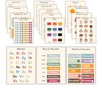 AUNMER 16 Educational Boho Learning Posters for Toddlers 1-3,Preschool Learning Activities for Kids 3-5, Classroom Decor for Homeschool,Toddler Education Gift