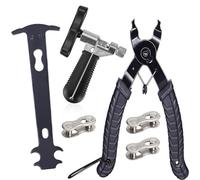 Aunocy Bike Chain Removal Tool - Bicycle Chain Repair Kit - Bike Link Plier, Chain Breaker Splitter Tool, Chain Checker and 3 Pairs of Links - Easy to Use - Quick Fix - Premium Tool Kit for Cyclists