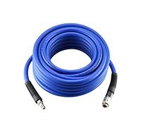 aunstarwei 3/8" PVC/Rubber Hybrid Air Hose Blue with 1/4" Europe Steel Quick Coupler and Plug Fittings, 10m Length