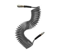 aunstarwei Air Compressor Hose Polyurethane(PU) Recoil Grey with 1/4" Europe Quick Coupler and Plug Fittings, 10m Length
