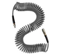 aunstarwei Air Compressor Hose Polyurethane(PU) Recoil Grey with 1/4" Europe Quick Coupler and Plug Fittings, 15m Length