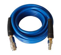 aunstarwei PVC Reinforced Air Compressor Hose Blue with 1/4" Europe Steel Quick Coupler and Plug Fittings, 10m Length