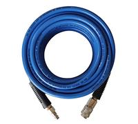 aunstarwei PVC Reinforced Air Compressor Hose Blue with 1/4" Europe Steel Quick Coupler and Plug Fittings, 15m Length