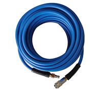 aunstarwei PVC/Rubber Hybrid Air Hose Blue with 1/4" Europe Steel Quick Coupler and Plug Fittings, 10m Length