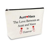 Aunt and Niece Gifts Makeup Bag Niece Birthday Graduation Gifts from Aunt Cosmetic Bag Christmas Birthday Wedding Gifts for Auntie Aunt Niece The Love Between an Aunt and Niece Travel Toiletry Bag