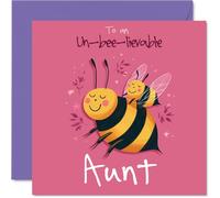 Aunt Birthday Card - Un-bee-lievable - Happy Birthday Card for Aunt from Nephew Niece, 145mm Un-bee-lievable Mother's Day Greeting Cards
