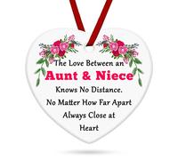 Aunt Ceramic Hanging Decoration Gifts from Niece Auntie Gifts Niece Gifts from Aunt Birthday Gifts Ornament Ceramic Gifts for Niece Aunt Christmas Wedding Gift for Niece Aunt Ceramic Hanging Gifts
