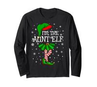 Aunt Elf Christmas Family Group Women Girls Xmas Pajama Long Sleeve T-Shirt