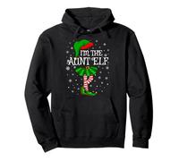 Aunt Elf Christmas Family Group Women Girls Xmas Pajama Pullover Hoodie