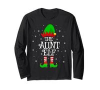 Aunt Elf Christmas Family Matching Elf Squad Xmas Pajama Long Sleeve T-Shirt
