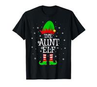 Aunt Elf Christmas Family Matching Elf Squad Xmas Pajama T-Shirt