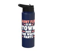 Aunt Flo is in Town Hide The White Pants Womens Period Stainless Steel Insulated Water Bottle