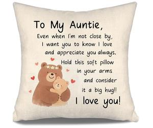 Aunt Gift from Niece Nephew To My Auntie Cushion Cover Even When I'm Not Close By I Want You To Know I Love And Appreciate You Always Birthday Mother's Day (auntie)