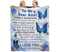 Aunt Gifts Aunty Birthday Gift Ideas from Niece Nephew, 60" x 50" to My Auntie Blanket Mothers Day Christmas Holiday Best Aunt Ever Gifts, Soft Fleece Flannel Throw Blanket for Couch - Letter