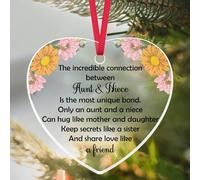 Aunt Gifts from Niece Acrylic Ornament Aunt and Niece Gift Best Auntie Ever Gifts Christmas Tree Decorations Ornament Wedding Mothers Day Valentines Day Birthday for Auntie