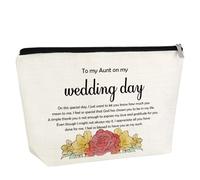 Aunt Gifts from Niece Makeup Bag Wedding Shower Bride Gift from Bride Best Aunt Ever Gift Cosmetic Bag with Zipper Mothers Day Birthday Christmas Gifts for Women Her Travel Pouch