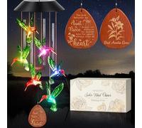 Aunt Gifts from Niece, Mothers Day Aunt Gifts for Aunt Auntie Gifts, Best Aunt Ever Gifts Aunt Birthday Gifts for Auntie, Mothers Day Auntie Gifts for Aunt Hummingbird Solar Wind Chimes for Outside