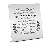 Aunt Gifts from Niece Nephew Home Decorative Signs for Aunt To My Aunt Gift Thank You Gift for Aunt Best Aunt Ever Gifts Appreciation Desk Decor Mother's Day Gifts for Aunt Birthday Gift for Auntie
