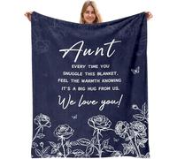 AJIIUSV Aunt Gifts, Gifts for Aunts from Niece Nephew for Mothers Day, Aunt Birthday Gift, Auntie Gift Ideas Throw Blanket 50"x60"