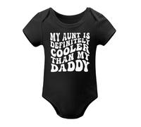 Aunt Is Cooler Than My Dad Baby Clothes Aunties Bestie Bodysuits Boy Girl Auntie Outfits Black-style 9months