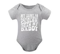 Aunt Is Cooler Than My Dad Baby Clothes Aunties Bestie Bodysuits Boy Girl Auntie Outfits Gray-style 9months
