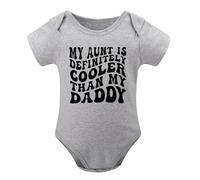 Aunt Is Cooler Than My Dad Baby Clothes Aunties Bestie Bodysuits Boy Girl Auntie Outfits Gray-style-2 9months