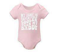 Aunt Is Cooler Than My Dad Baby Clothes Aunties Bestie Bodysuits Boy Girl Auntie Outfits Light Pink-style 9months
