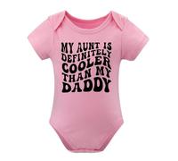 Aunt Is Cooler Than My Dad Baby Clothes Aunties Bestie Bodysuits Boy Girl Auntie Outfits Pink-style-2 9months