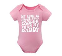 Aunt Is Cooler Than My Dad Baby Clothes Aunties Bestie Bodysuits Boy Girl Auntie Outfits Pink-style 3months